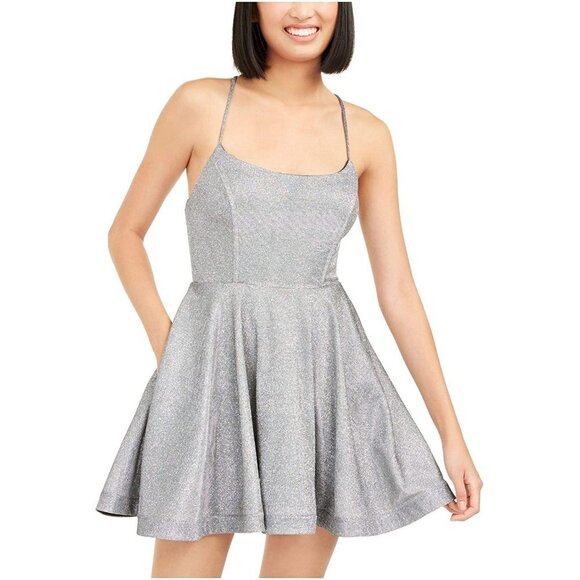 SPEECHLESS | Silver Glitter Cocktail Dress - Picture 1 of 10